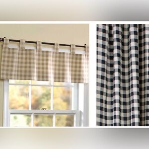 Thermalogic™ Check Grommet-Top Valance, 40"W x 15"L - Black